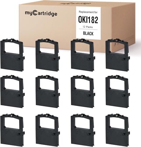 myCartridge 12 حزمة شريط Oki 320 متوافق مع طابعات Okidata Microline 320 321 Turbo، أشرطة طابعة Okidata 52102001، سلسلة Microline 100، منتجات البيانات R6010، أرجواني in Kuwait