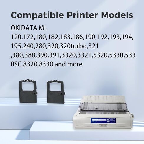 myCartridge 12 حزمة شريط Oki 320 متوافق مع طابعات Okidata Microline 320 321 Turbo، أشرطة طابعة Okidata 52102001، سلسلة Microline 100، منتجات البيانات R6010، أرجواني in Kuwait