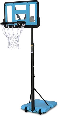Outdoor Basketball Hoop: Adjustable 7.5 to 10ft Height, 44 Inch Backboard, Portable Goal System with Stable Base and Wheels in Saudi Arabia