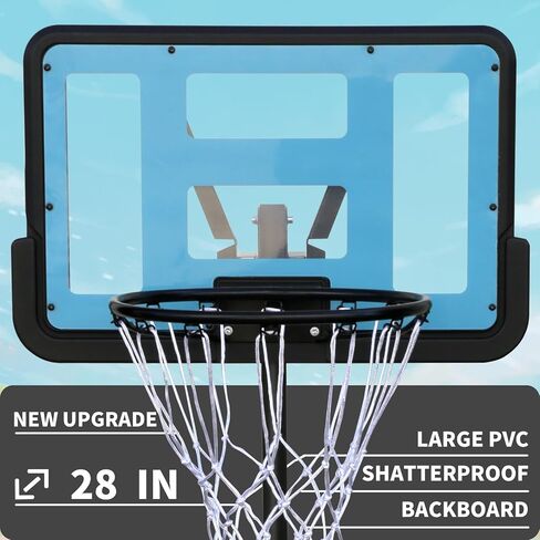 Outdoor Basketball Hoop: Adjustable 7.5 to 10ft Height, 44 Inch Backboard, Portable Goal System with Stable Base and Wheels in Saudi Arabia
