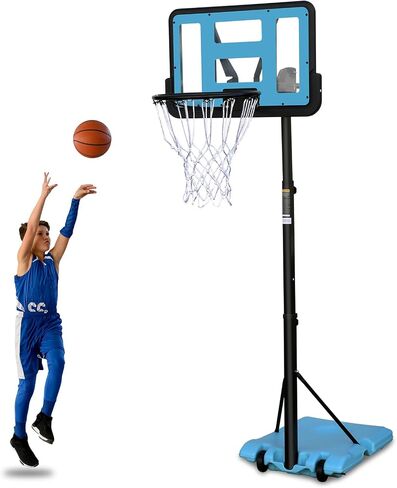 Outdoor Basketball Hoop: Adjustable 7.5 to 10ft Height, 44 Inch Backboard, Portable Goal System with Stable Base and Wheels in Saudi Arabia
