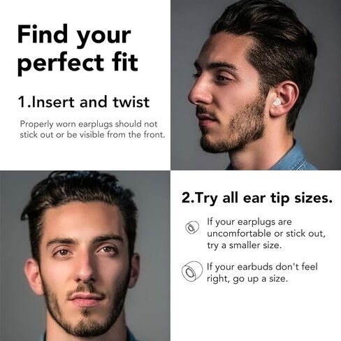 Ear Plugs for Sleeping Noise Cancelling -45dB, Quiet Earplugs for Hearing Protection with Soft and Reusable Silicone, Ear Plugs for Sleep, Concerts, Flights, Studying (Rice-White) in Kuwait