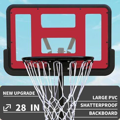 Outdoor Basketball Hoop: Adjustable 7.5 to 10ft Height, 44 Inch Backboard, Portable Goal System with Stable Base and Wheels in Saudi Arabia