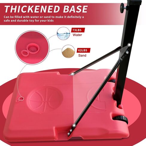 Outdoor Basketball Hoop: Adjustable 7.5 to 10ft Height, 44 Inch Backboard, Portable Goal System with Stable Base and Wheels in Saudi Arabia