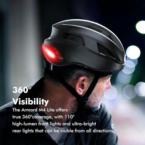 Smart Bike Helmet, Armord Bluetooth Adults Helmet with 1080 30 fps Camera, Front & Rear LED Lights, WiFi Streaming with Remote Controller, AI Support Road Cycling Bike Helmet for Men/Women in Saudi Arabia