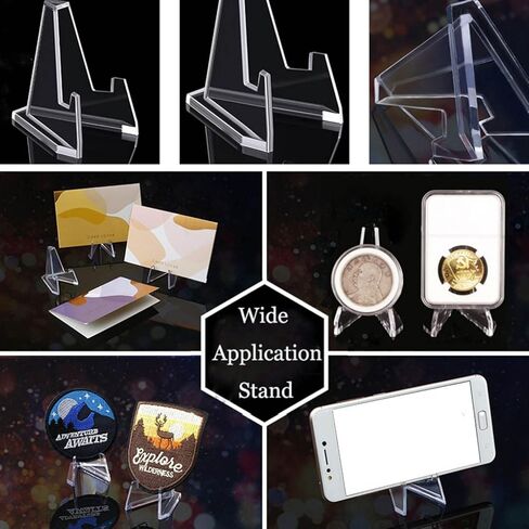 حوامل عرض العملات المعدنية من الأكريليك، 12 قطعة حامل عرض العملات المعدنية الواضح لعرض ساعة الجيب/رقائق الكازينو/الأعمال الفنية الصغيرة/ميداليات التحدي، بطول 2.3 بوصة in Kuwait