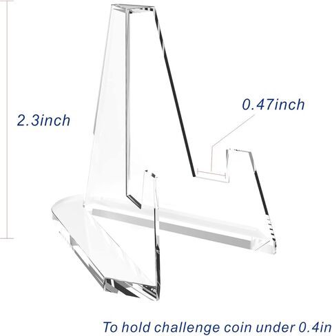 حوامل عرض العملات المعدنية من الأكريليك، 12 قطعة حامل عرض العملات المعدنية الواضح لعرض ساعة الجيب/رقائق الكازينو/الأعمال الفنية الصغيرة/ميداليات التحدي، بطول 2.3 بوصة in Kuwait