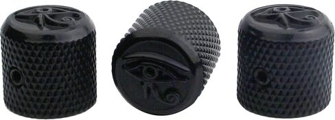 Guyker Guitar Bass Potentiometer Control Knobs with 6mm Dia. Shaft Pots - Zinc Alloy Eye of Horus Style Top Dome Speed Tone Volume Knob Replacement for Electric Guitar - Black, 3 PACK in Saudi Arabia