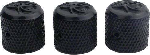Guyker Guitar Bass Potentiometer Control Knobs with 6mm Dia. Shaft Pots - Zinc Alloy Eye of Horus Style Top Dome Speed Tone Volume Knob Replacement for Electric Guitar - Black, 3 PACK in Saudi Arabia