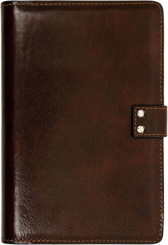 مجلة جلدية مقاومة للوقت مع غلاف دفتر ملاحظات A5 مبطن قابل لإعادة الملء مع حلقة قلم (بني) in Kuwait