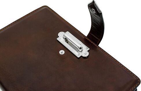 مجلة جلدية مقاومة للوقت مع غلاف دفتر ملاحظات A5 مبطن قابل لإعادة الملء مع حلقة قلم (بني) in Kuwait