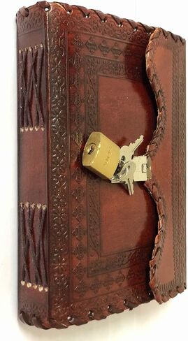 Leather Handmade Bound Journal Blank Book Travel Planner Sketchbook Antique Design Peotry book With Antique Lock And Key for Men & Women Daily Notebook in Saudi Arabia