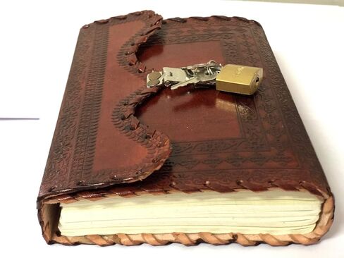 Leather Handmade Bound Journal Blank Book Travel Planner Sketchbook Antique Design Peotry book With Antique Lock And Key for Men & Women Daily Notebook in Saudi Arabia