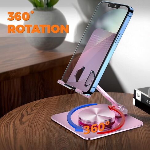 حامل هاتف قابل للطي للمكتب، حامل سطح المكتب قابل للتعديل بالكامل متوافق مع iPhone 14 13 12 11 Pro Max Xr، Nintendo Switch، الأجهزة اللوحية، جميع الهواتف (وردي) in Saudi Arabia