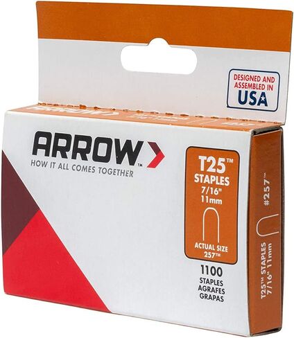 Arrow Fastener 257 Genuine T25/T2025 7/16-Inch Staples, 1,100-Count - 2 Pack in Saudi Arabia