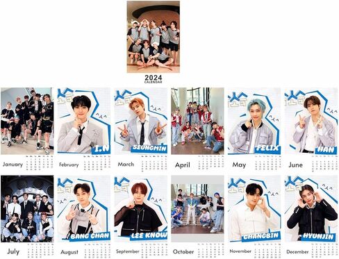 تقويم مكتب صغير لمجموعة K-pop-Idol الكورية 2024-12 تقويم سطح المكتب الشهري للأطفال الضالين٪، يمتد من يناير 2024 إلى ديسمبر 2024، 18.5 * 11 سم، هدية لابنة المعجبين in Kuwait