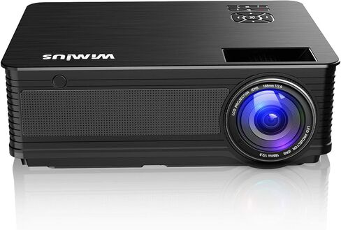 جهاز عرض، جهاز عرض فيديو WiMiUS 4K LED يدعم شاشة 200 بوصة، تصحيح الانحراف 4D ±50 درجة، وظيفة تكبير بنسبة 50% متوافقة مع جهاز التلفاز والكمبيوتر الشخصي والهاتف الذكي للأفلام الداخلية والخارجية in Kuwait