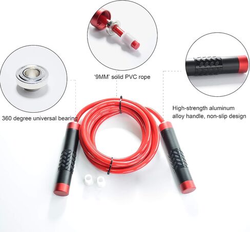 Ahomie Weighted Jump Rope, Heavy Jump Rope for Women, Men Fitness and Endurance Training, Adjustable Bold PVC, Aluminum Alloy Non-Slip Handles, 1LB in Saudi Arabia