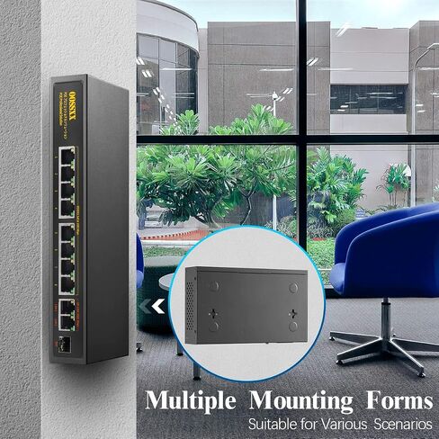{Gigabit كامل} محول OOSSXX 8 منافذ Gigabit PoE، مع 2 منفذ SFP، محولات شبكة POE غير مُدارة بقدرة 150 وات 1000 ميجا بت في الثانية، طاقة مدمجة، معدن قوي بدون مروحة، تحسين حركة المرور، التوصيل والتشغيل in Saudi Arabia