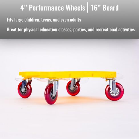 Cosom Scooter Board, 16 Inch Premium Sit & Scoot Board with 4 Inch Non-Marring Performance Wheels, Double Race Bearings, & Safety Handles, Physical Education Class Equipment, Blue in Saudi Arabia