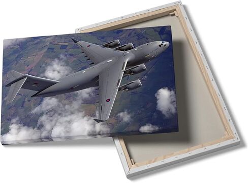 C-17 الطيران قماش جدار الفن يطبع C-17 Globemaster III Air Force ملصق مؤطر Boeing Airplane ديكور طائرة مقاتلة صورة فنية طائرة عسكرية؟ الجدار؟ ديكور المنزل غرفة نوم الديكور - 12x18 بوصة in Saudi Arabia
