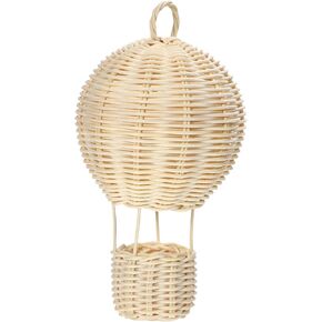 Healifty Handmade Rattan Lampshade Hot Air Balloon Theme Decorative Ceiling Light Shade