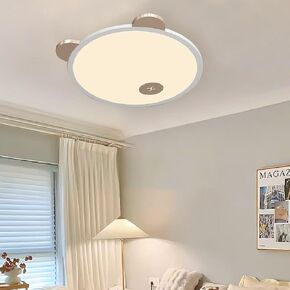 LED LED Seariling Lights Modern Lights Dimable مع التحكم عن بُعد Cartoon Bear Bear Lampshade Light Light Metal و Acrylic Seiling Lamper Lassery Bedroom Lighting (Black ، 40cm)