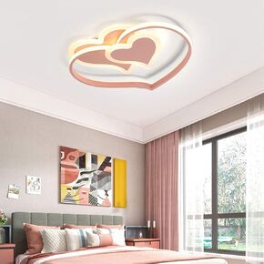 Ceiling Lamp LED Lamp Heart Shape Ceiling Light Boy Girl Bedroom Kids Room Lamp Cartoon Ceiling Light Acrylic Chandelier Living Room Nursery Wall Lamp,Dimmable,52cm Comfortable