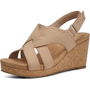 SHIBEVER Wedge Sandals for Women Dressy: Summer Comfortable Platform Arch Support Strappy Cork Womens Wedges Sandal