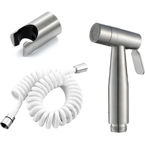 HandheldSprayer, Premium Stainless Steel Cloth Diaper Sprayer Set 2 FunctionSprayer for Toilet for Toilet-Adjustable Water Pressure Control,Telephone line Hose(Telephone Line Hose)