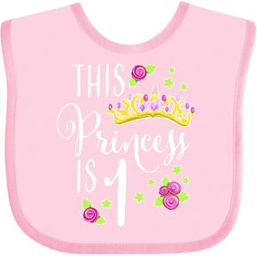 inktastic This Princess Is One- First Birthday Baby Bib