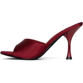 Kitten Heeled Sandals for Women Open Round Toe Stilettos Heel Mules Slip On Dress Party Pumps