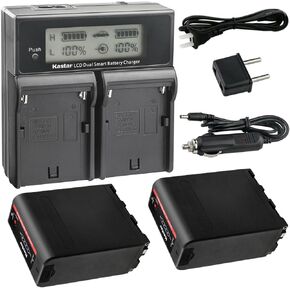 Kastar 2-Pack NP-F990EXP Battery and CH04 Dual Fast Charger Compatible with Sony CCD-TR818 CCD-TR840 CCD-TR845 CCD-TR87 CCD-TR8E CCD-TR910 CCD-TR913 CCD-TR917 CCD-TR918 CCD-TR930 CCD-TR940 Camera