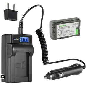 Kastar 2-Pack CGA-D08 Battery and LCD AC Charger Compatible with Panasonic NV-DS60, NV-DS65, NV-DS68, NV-DS77, NV-DS77B, NV-DS80, NV-DS88, NV-DS89, NV-DS99, NV-DS150, NV-DS150B, NV-DS200, NV-DS990