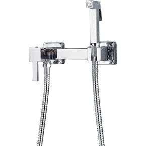 Handheld Bidet Sprayer for Toilet with Hot and Cold Water, Chrome Bathroom Cloth Diaper Sprayer Set Wall Mounted Brass Toilet Bidet Sprayer Kit for Pet Bathing, Personal Hygiene