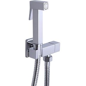 Handheld Bidet Sprayer for Toilet, Chrome Toilet Bidet Sprayer Kit Wall Mounted Brass Bathroom Cloth Diaper Sprayer Set with Single Cold Water for Pet Bathing