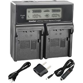 Kastar LCD Dual Fast Charger for Panasonic CGR-D54S CGA-D54S VSK0581 & AG-3DA1 AG-AC90 AG-DVC30 AG-DVC32 AG-DVC33 AG-DVC60 AG-DVC62 AG-DVC63 AG-DVC80 AG-DVC180 AG-DVX100 AG-DVX102 AG-HPX170 AG-HPX250