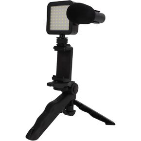 Fill Light Microphone Tripod Kit, 20Hz-18KHZ Microphone With Tripod LED Fill Light Nonslip for Recording for Photography