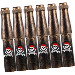 Toyvian 6Pcs Portable Pirate Telescope Lightweight Telescopic Monocular for Pirate Theme Parties Halloween and Photo Props and Safe Design for Teens