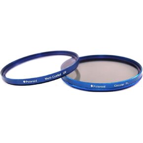 Polaroid Optics 52mm Multi-Coated Dual Filter Kit BLUE (MC UV, CPL)