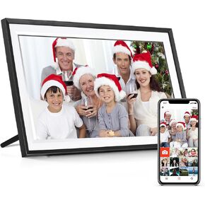 Andoer 15.6-Inch WiFi Digital Photo Frame Cloud Digital Picture Frame 1920 * 1080 TFT Screen Touch Control 16GB Storage Auto Rotation Share Photos via APP for Christmas Festival