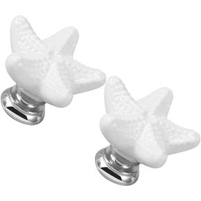 Knobs Door Handleknob Drawer Ceramic Cabinet Handles Cupboard Star Crystaliron Kitchen Cute Kids Fun Dresser - (Color: White)