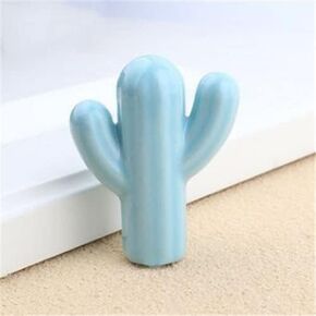 Creative Single Hole Ceramic Handle Furniture Pulls Accessories Green Pink Cactus Children's Room Cabinet Wardrob Handles - (Color: blue)