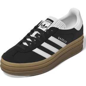Adidas Gazelle Bold W ثلاث طبقات Q Pannel Gum Sole Women's Suede Leather Trainers (Black White ، US 8.5)