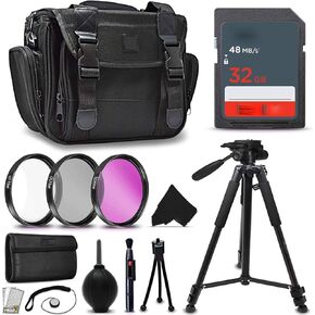 لـ Canon Vixia HF G70 UHD 4K Camcorder 58mm مجموعة ملحقات مثالية تتضمن بطاقة ذاكرة 32 جيجابايت