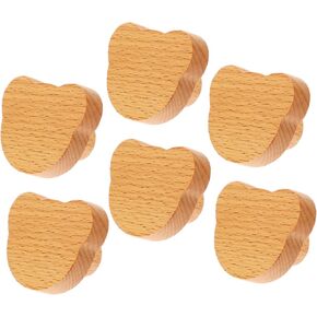 Decorative Wooden Bear Hand Knobs 6pcs Boys and Girls Dresser Knobs Safe Durable Easy to Install for Cabinet Bookcase