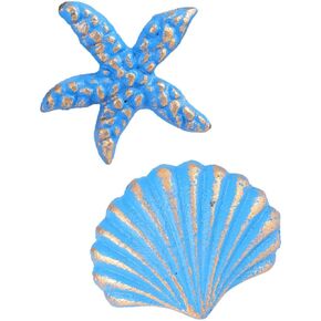 HOMSFOU 2pcs Retro Coastal Cabinet Handles Nautical Drawer Pulls Scallop Design Iron Knobs for Boys and Girls Room Home Decor for Wardrobe Cupboard Use