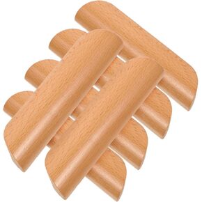 6 Pcs Cabinet Door Handles Wooden Pulls for Dresser Wooden Cabinet Handles Semicircle Design
