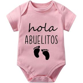 Hola Abuelitos Spanish Pregnancy Announcement Infant Bodysuit for Grandparents Abuelo Abuela Gift Newborn Outfits