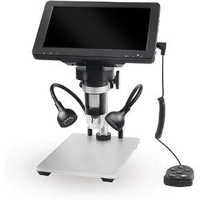 Vilihkc 7 inch LCD Digital Microscope 50-1200X USB Maginfication Handheld Electronic 12MP Coin Microscope Video Camera with 8 Adjustable LED Lights for Adults SDM PCB Soldering Kids Outside Use